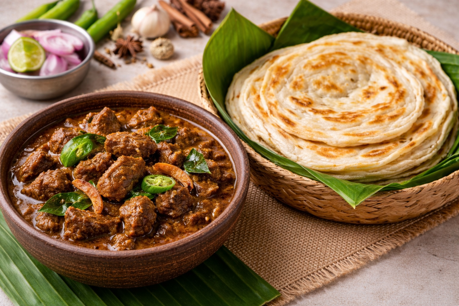 Kerala Porotta and Beef